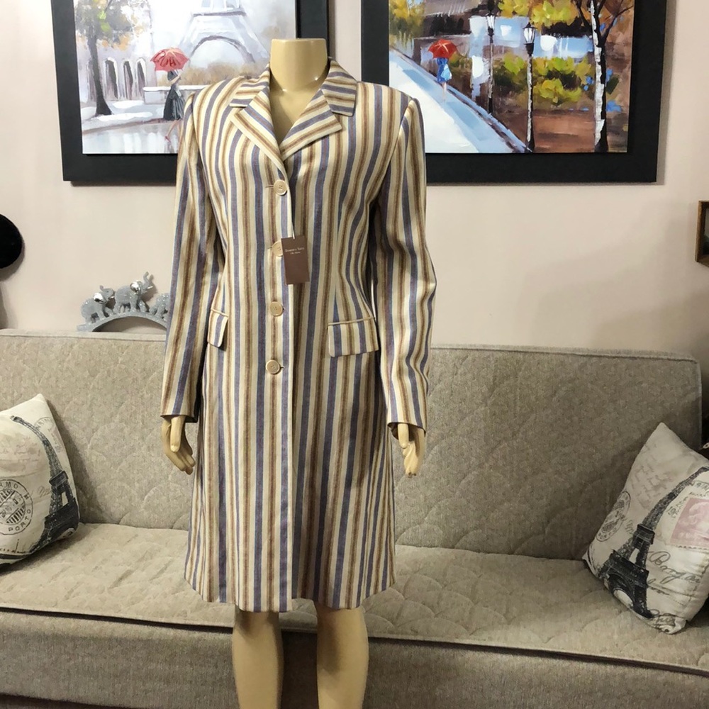 NWT DOMENICO VACCA LINEN COAT SIZE 44
